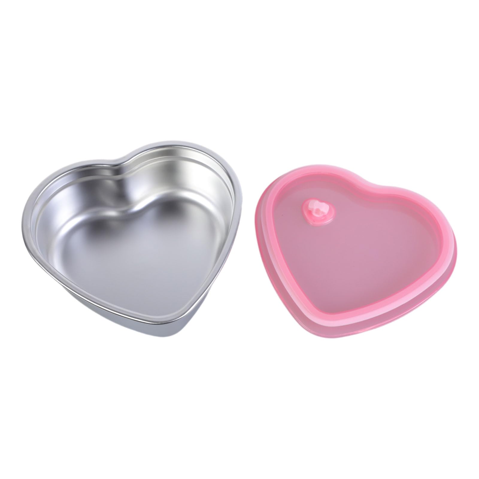 Kalttoy Efficient Stainless Steels Container Practical Strawberry Cake Stoarge Bowl with Heart Designs for Parties Gatherings Silicone Lid