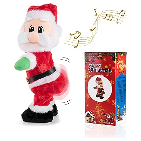 Gfilay Twerking Santa Claus, 14" Santa Doll Animated Christmas Toys Singing Spanish Song Xmas Santa Toys for Kids Cover