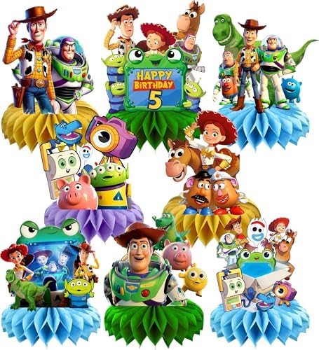 8Pcs Cartoon For 2026 Party Honeycomb Table Centerpiece,Birthday Party Supplies Table Decorations for Party Decorations. image 5