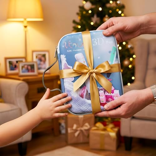 Image of WOL 3D Cartoon Printed Pencil Case with Compartments | Large Capacity Stationery Organizer Zipper Pouch, Water-Resistant Pen Holder for Girls, Boys, Kids, School, Travel & Office Use - Light Blue