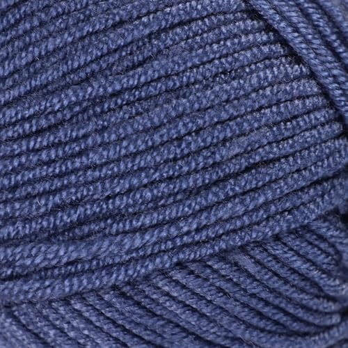 Image of Makromecity Softee Baby Yarn,%100 Premium Anti-Pilling Acrylic, 3.5 Oz, 273 yd (100gr /250 mt), Denim Blue Soft Yarn for Crocheting and Knitting (Denim Blue, 1 Skein)