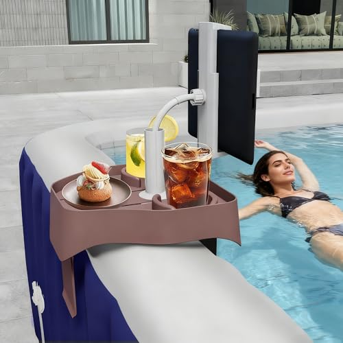 WSNDM Hot Tub Seitenschalen, 27.5* 27*8cm 3-In-1 Verstellbares Tisch Tablett Mit Getränkehalter Und Handyhalter, Hält Getränke Und Telefone Für Entspannte Zeiten, Multifunktionaler Pool Zubehör