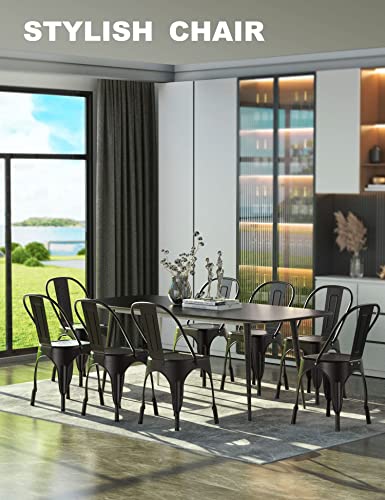 Nazhura STEEL DINING CHAIR Metal Dining Chair Farmhouse Tolix Style For Kitchen Dining Room Café Restaurant Bistro Patio thumb #1