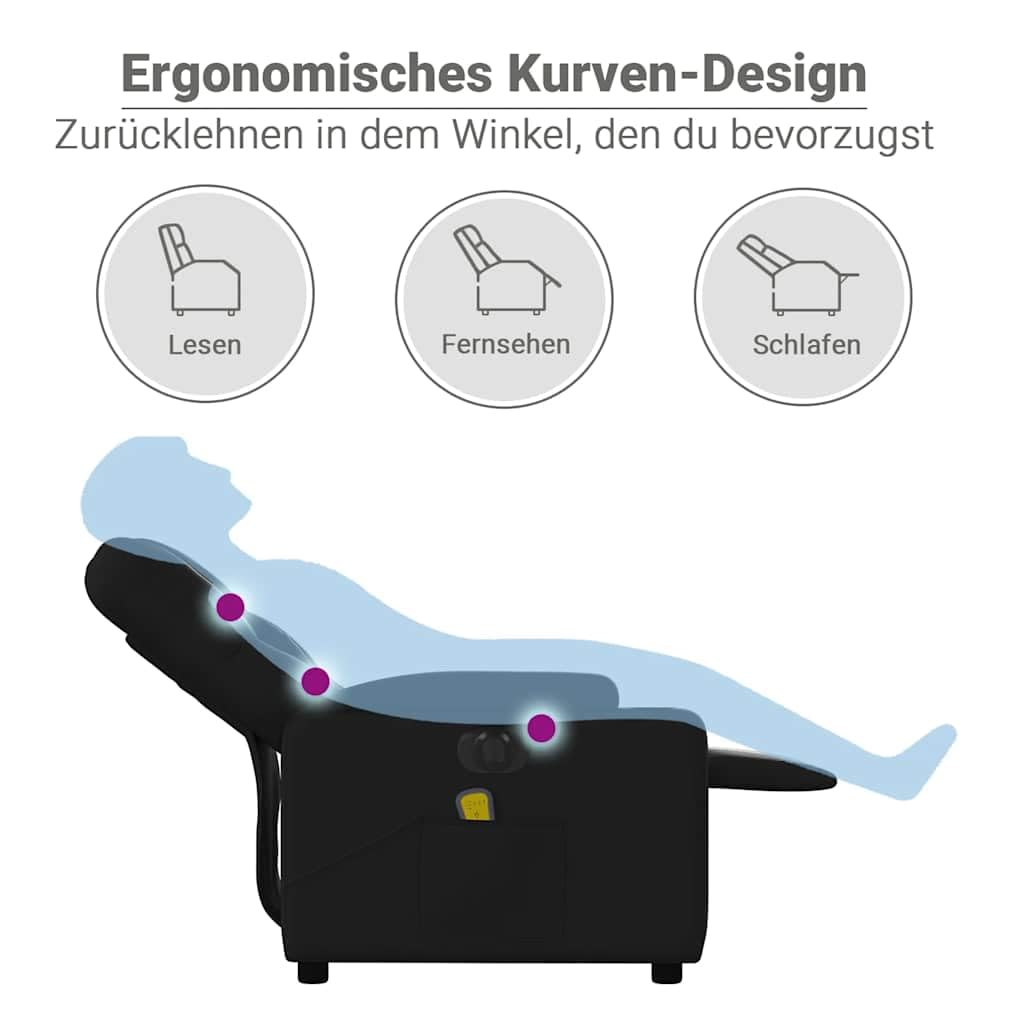 vidaXL Massagesessel Elektrisch Schwarz Kunstleder