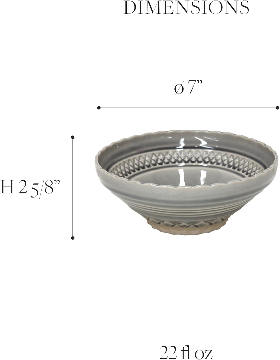 Costa Nova Ceramic Stoneware 22 oz. Soup & Cereal Bowl - Cristal Collection, Nacar | Microwave & Dishwasher Safe Dinnerware | Food Safe Glazing | Restaurant Quality Tableware