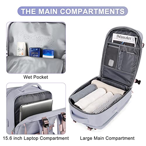 Image of coofay Large Travel Backpack For Women Airline Approved Carry On Backpack Flight Approved Waterproof Sports Luggage Backpack Casual Daypack Small Hiking Backpack