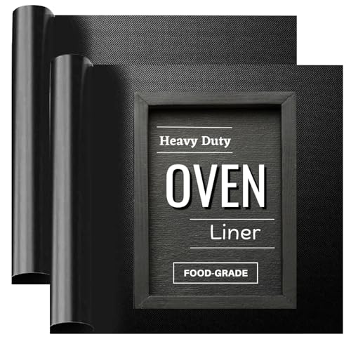 Lxrious Premium Large Oven Liner, 2Pack Extra Thick Oven Liners for Fan Assisted Ovens, 40 x 50 cm Reusable Non Stick Mats for Bottom of Oven, BBQ Mats, BPA Free Protector Sheet.