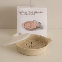 Vista 5 de Vaporizador de silicona para microondas para alimentos para bebés, fabricado en Corea, apto para horno y lavavajillas hasta 482 °F, fácil de Creme