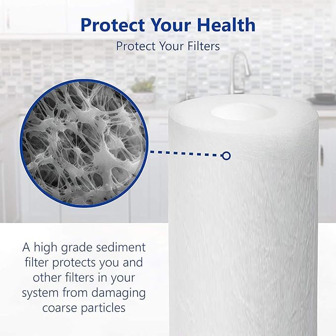 Image of AQUANERO+ Aquafresh 5 Micron PS-05 10 inch in PP Spun Filter Candle Set for All Type RO Water Purifier 10 inch PP Spun Filter | Ro Filter Candle Pre Filter Spun PP Pack of 4 Aqua 04