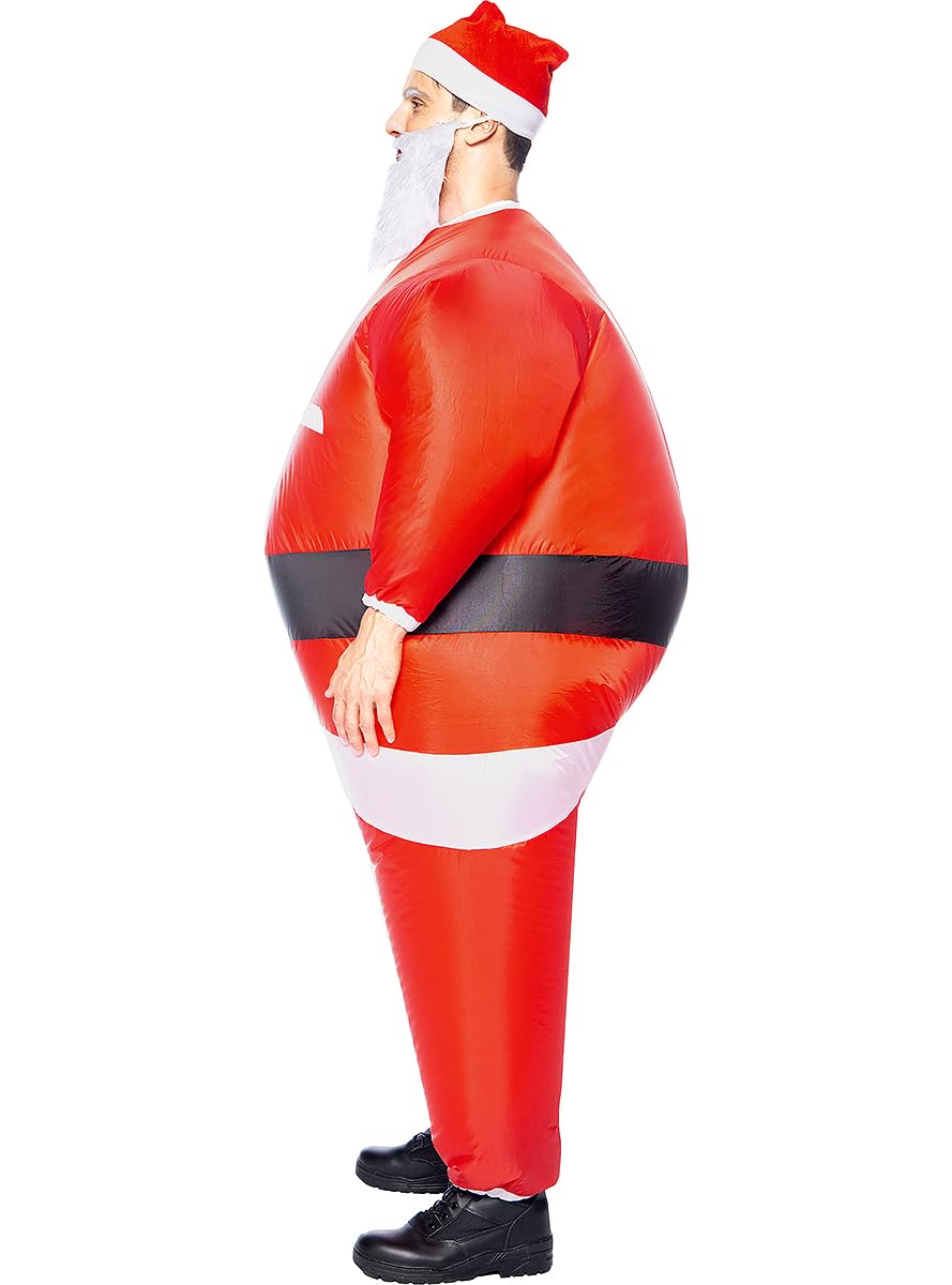 Funidelia | Disfraz de Papá Noel hinchable para hombre y mujer Santa Claus, Navidad, Papá Noel - Disfraz para adultos y divertidos accesorios para Fiestas, Carnaval y Halloween - Talla única - Rojo