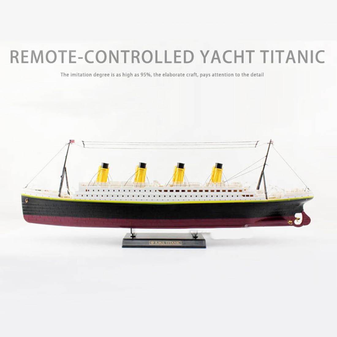 Barca da crociera telecomandata con luci a LED, 2,4 G RC 3 CH elettrica ad alta velocità NQD Titanic, modello per interni ed esterni, regalo per bambini e adulti
