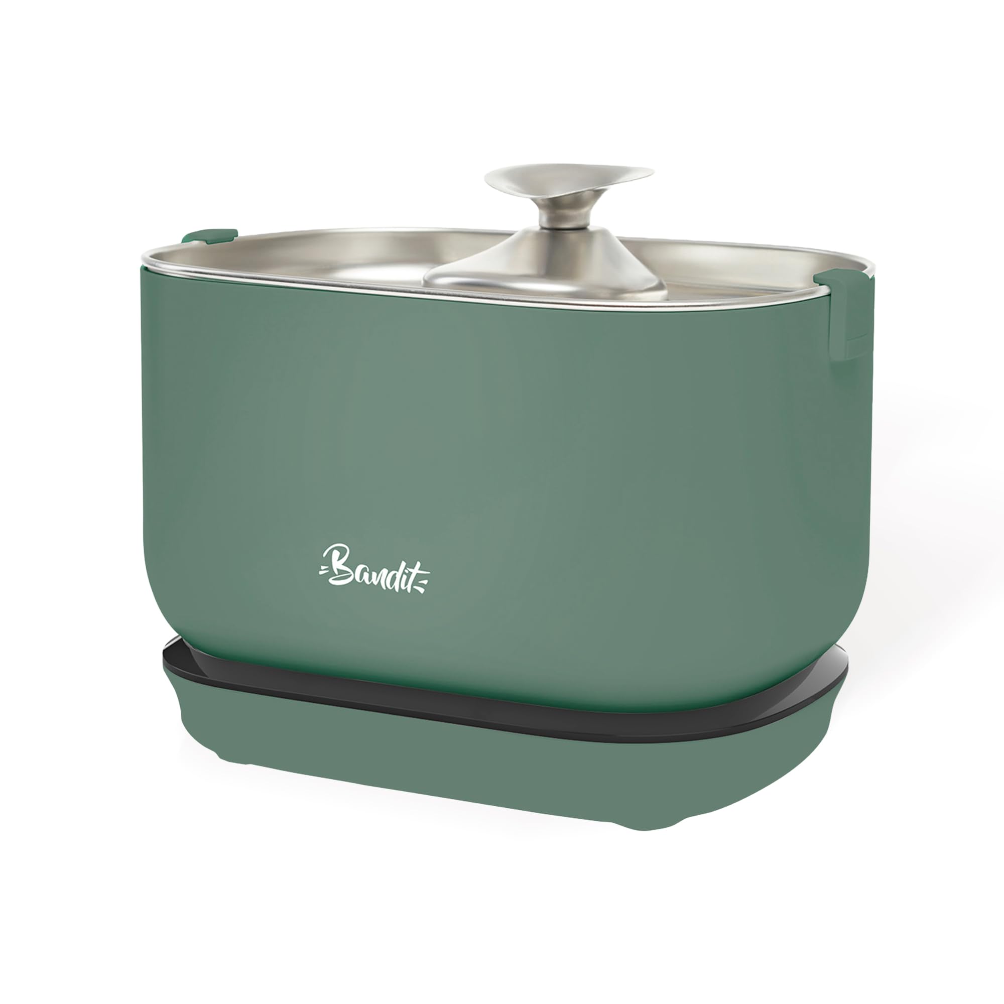 Bandit - Fontaine à Eau sans Fil pour Chat 2,5L - Autonomie 30 Jours - Filtration 4 étapes - Détecteur de Mouvement Intelligent - Ultra silencieuse inférieure 30dB - Acier Inoxydable - Vert
