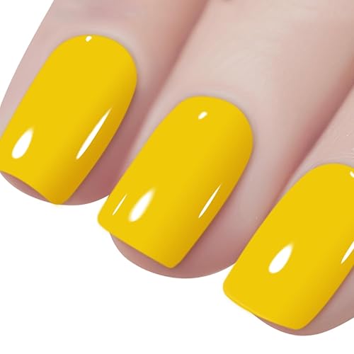 Miniatura 1 de Vishine Esmalte de uñas en gel de 0.6 fl oz, 1 unidad, color amarillo canario, esmalte de uñas de larga duración, esmalte de uñas en gel para otoño,