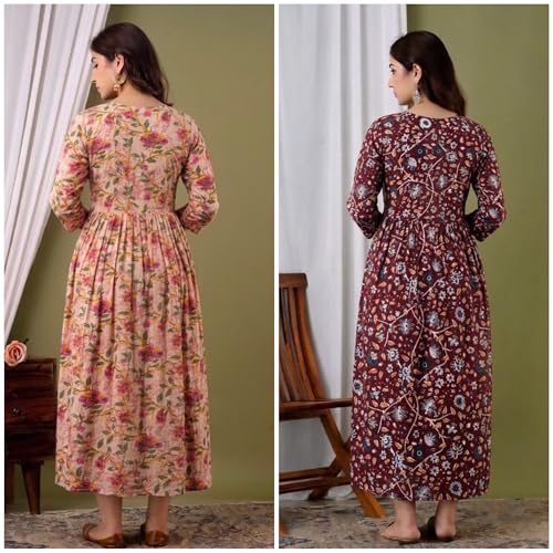 Image of Combo of 2 Feeding Kurti for Women | Cotton Printed Kurti for Women | Kurti for Women| Kurti | Printed Kurti | Feeding Kurti | Maternity Kurti
