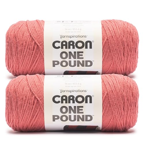 Image of Caron One Pound Primrose Pink Yarn - 2 Pack of 453.6g /16oz - 100% Acrylic - #4 Worsted (Medium) - 812 Yards - Knitting /Crochet