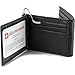 Mens Leather Wallet Spring Money Clip Z Shape Trifold Bifold 11 Card Slots 2 IDs Black