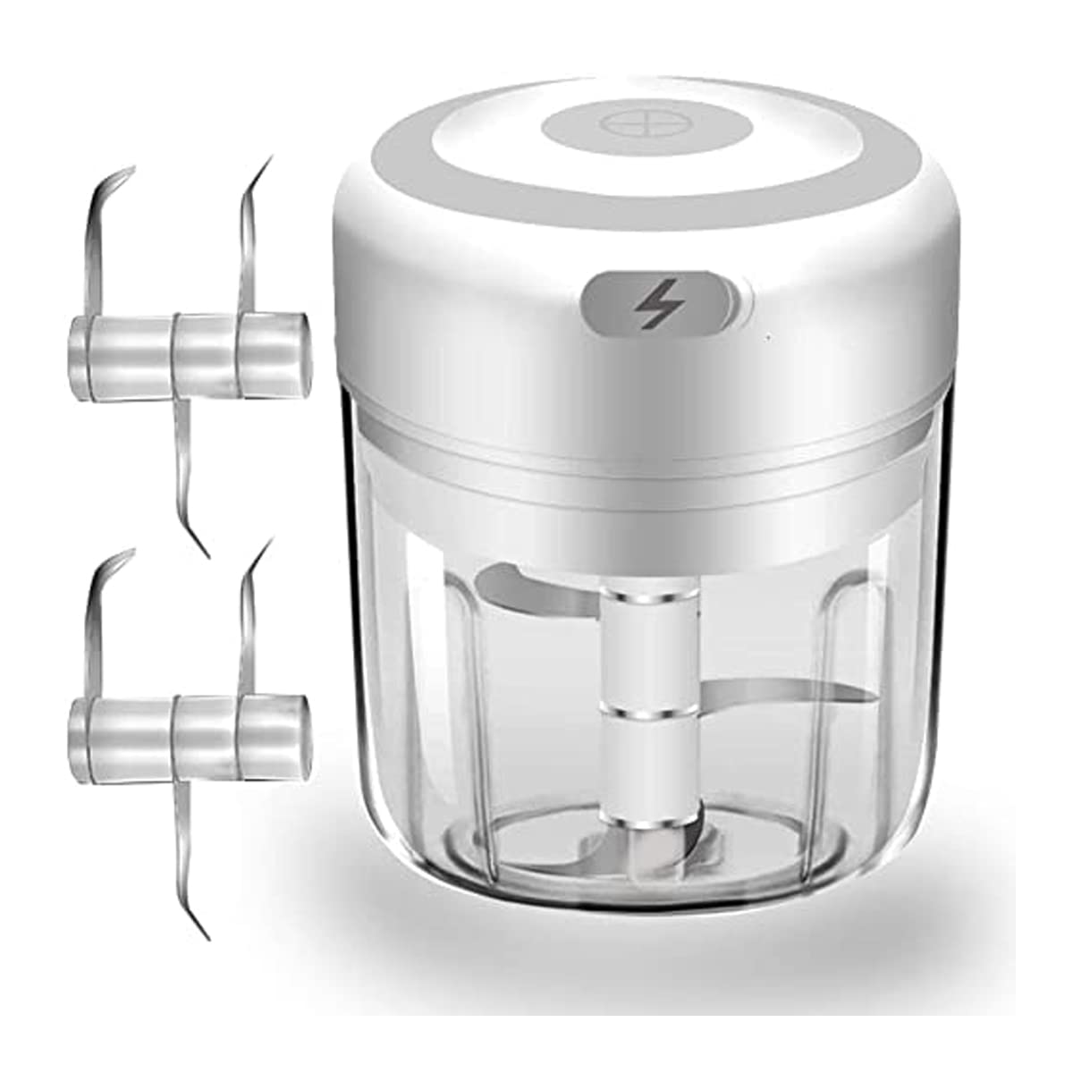 Avenn Rechargeable Electric Mini Garlic, Onion Chopper with Copper Motor | Chop, Mince, Puree, Dice | Wireless One Touch Operation | Twin Stainless Steel Blades (Multicolor, 250ml)-image-29