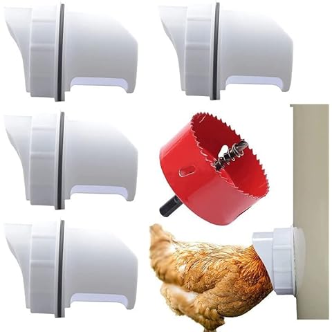 Kit de comedero de pollo a prueba de lluvia con 4 puertos Cover