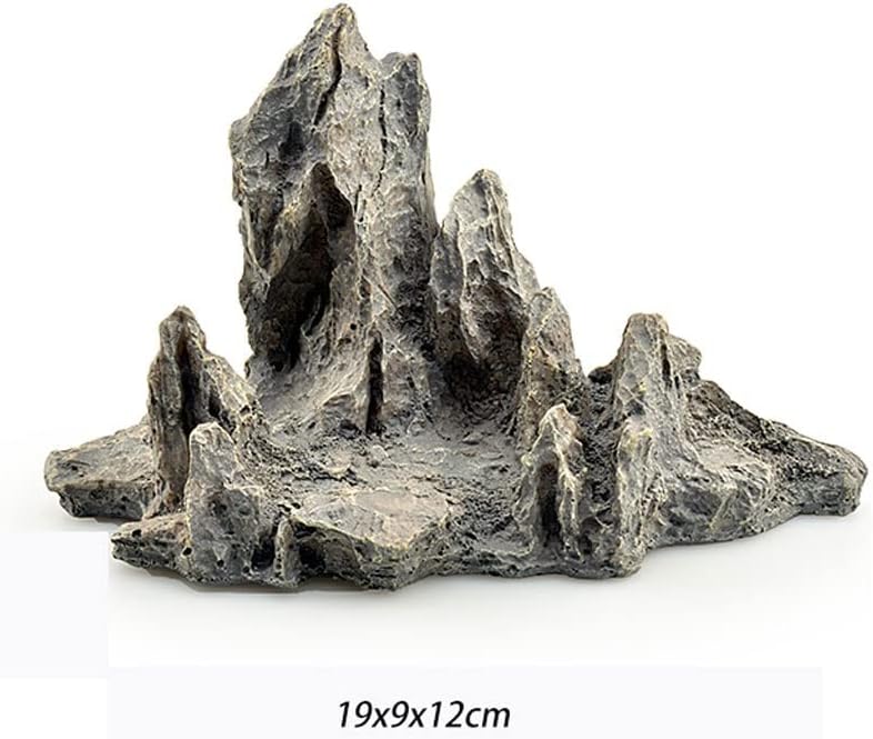 FMURY Chinese Mountain View Rockery Hiding Cave Tree Aquarium Fish Tank Ornament Decoration