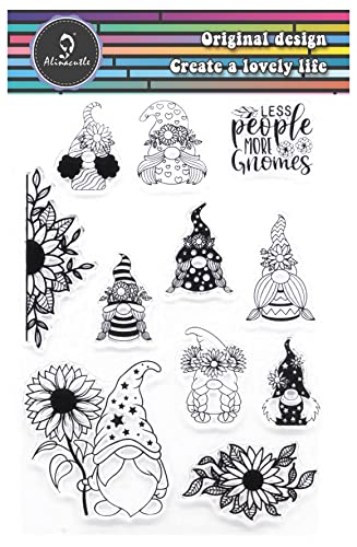 Alinacutle Clear Stamps , Silicon Stamp,Paper Craft Ink Stamps,Scrapbooking And Album, Handmade Card Transparent Stamps（Less People More Gnomes） #TOP17