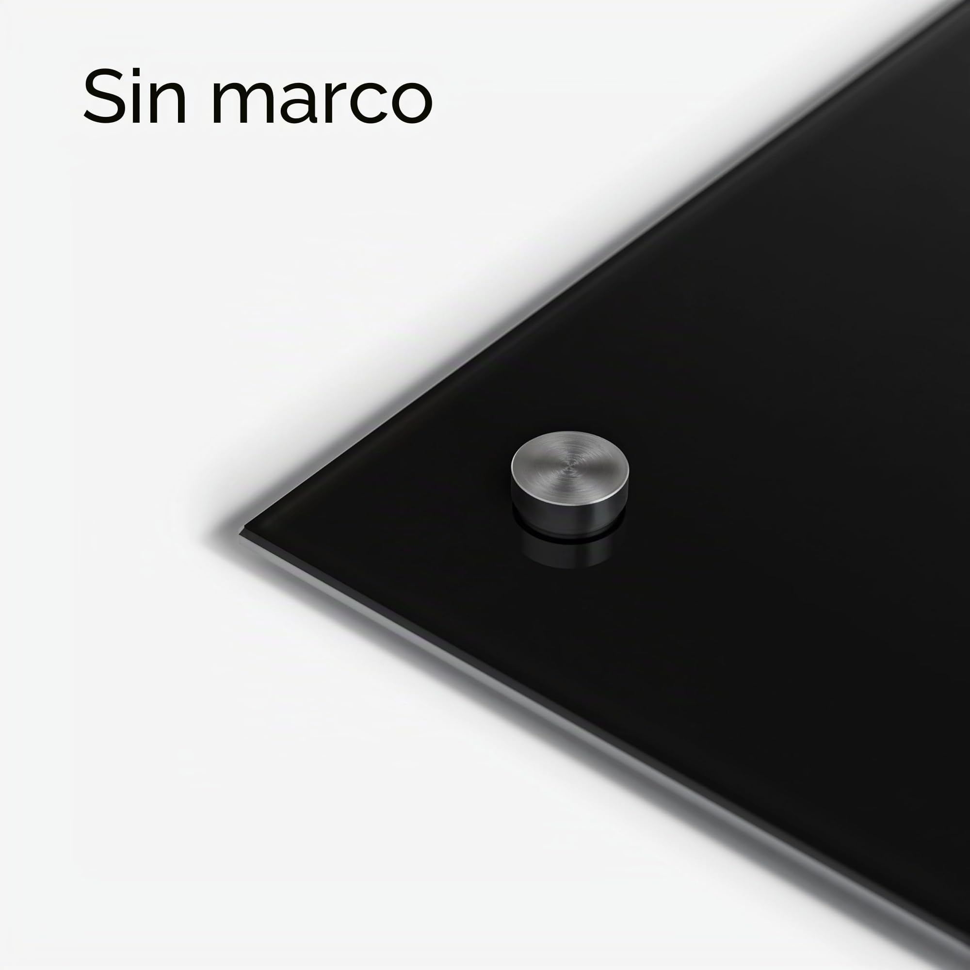 U Brands pizarra de cristal de borrado en seco, 89 x 89 cm, superficie negra con arandelas plateadas, sin marco, incluye un rotulador para cristal con borrador