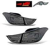 SPPC Smoke LED Tail lights Assembly Set for Hyundai Elantra (4 Pcs) - (Pair) Driver Left and Passeng