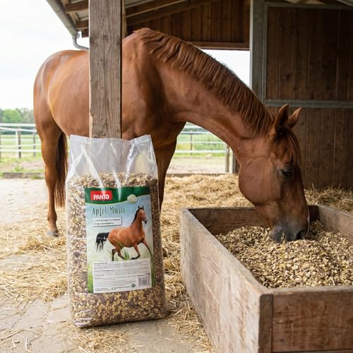 PANTO Pferdefutter Apfelmüsli mit Wisan-Lein 15kg – verdauungsförderndes Pferdemüsli mit Äpfeln und wertvollen Omega-3 & Omega-6 Fettsäuren