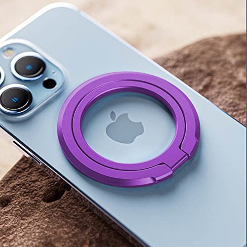 スマホ マグネット リング ホールド Mag-X Magsafe対応 ホールドリング スマホリング スタンド ワイヤレス充電対応 360˚回転 できるiPhone 携帯リング 薄型 強力磁石付きでスマホ落下防止 安定的な片手操作可能 iPhone12 iPhone13 iPhone14 マグセーフ対応 アクセサリー Mag-X メタリック パープル