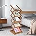 Gdrasuya10 5 Tier Bamboo Foldable Magazine Display Rack Portable Literature Brochure Display Holder Stand Pop-up Magazine Catalog Shelf for Trade Booth Office Retail Store (Layer Load 11lbs)