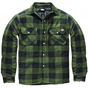 Dickies Portland Shirt Gewatteerde Werk Shirt Jas Polar Fleece Check Ontwerp Bezaaid Front Opening Borstzakken Comfort…