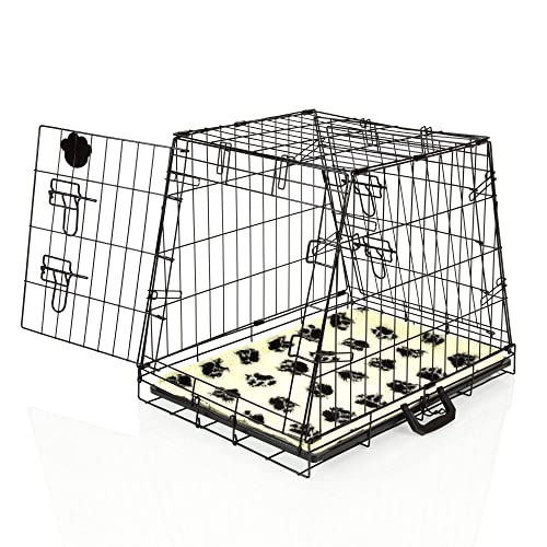Car Dog Cage 24" With Vet Bed Cozy Pet, Fits Most Makes Audi BMW Fiat Ford Honda Hyundai Kia Jaguar Toyota Renault Vauxhall VW Volvo Puppy Crate Model CDC01 + VB24C