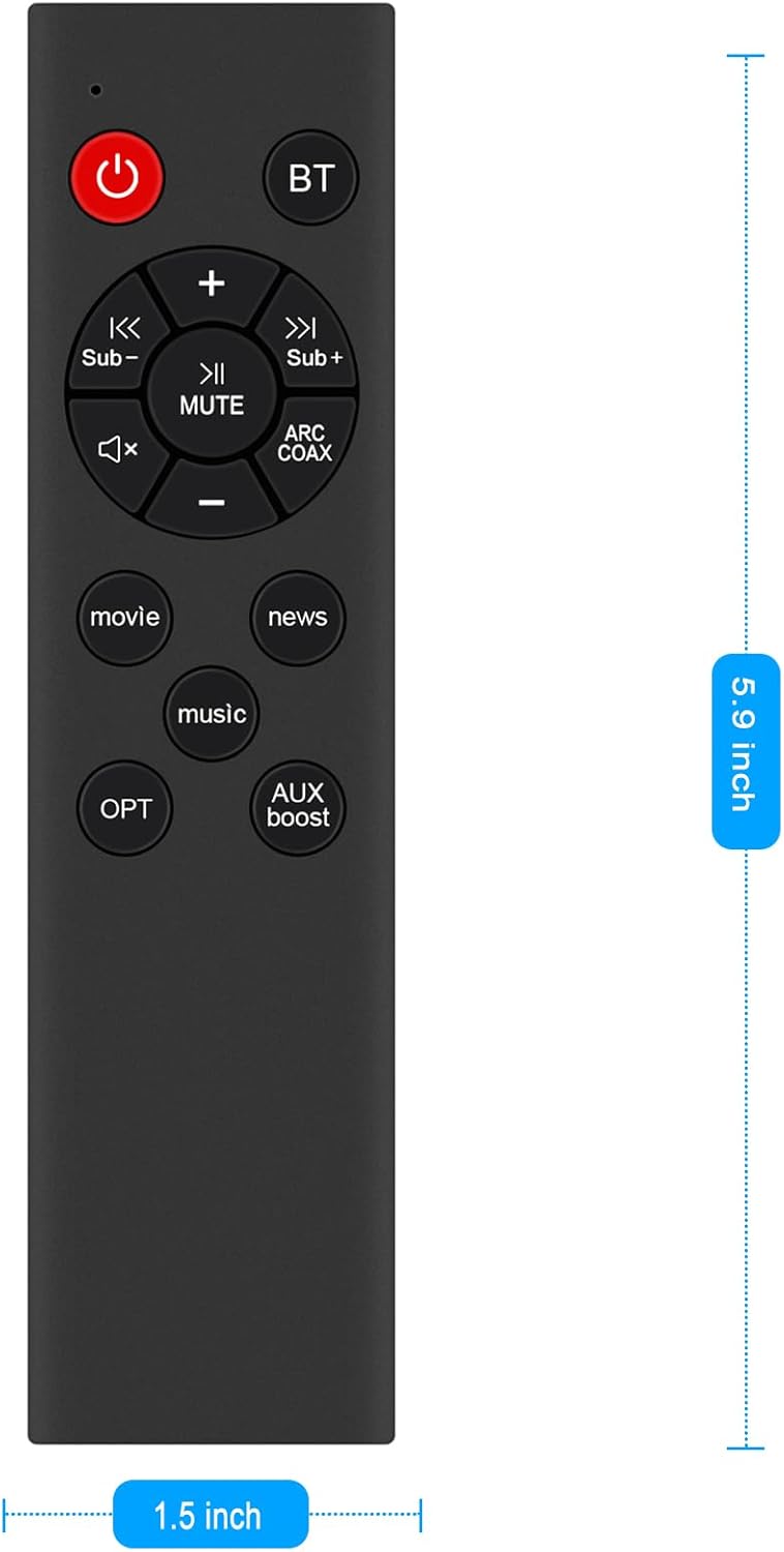 ZdalaMit Replacement Remote Control with dimensions