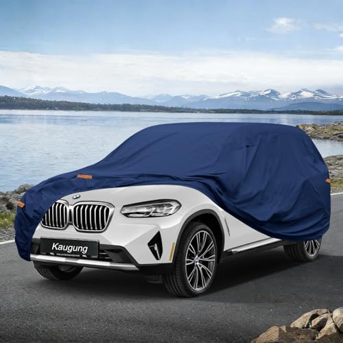 Image of Kaugung Custom Fit SUV Car Cover for BMW X3 X3M (2010-2026), Heavy Duty Waterproof All Weather Outdoor Protection, Breathable Full Exterior Cover with Vent, Rain Sun Snow UV Proof
