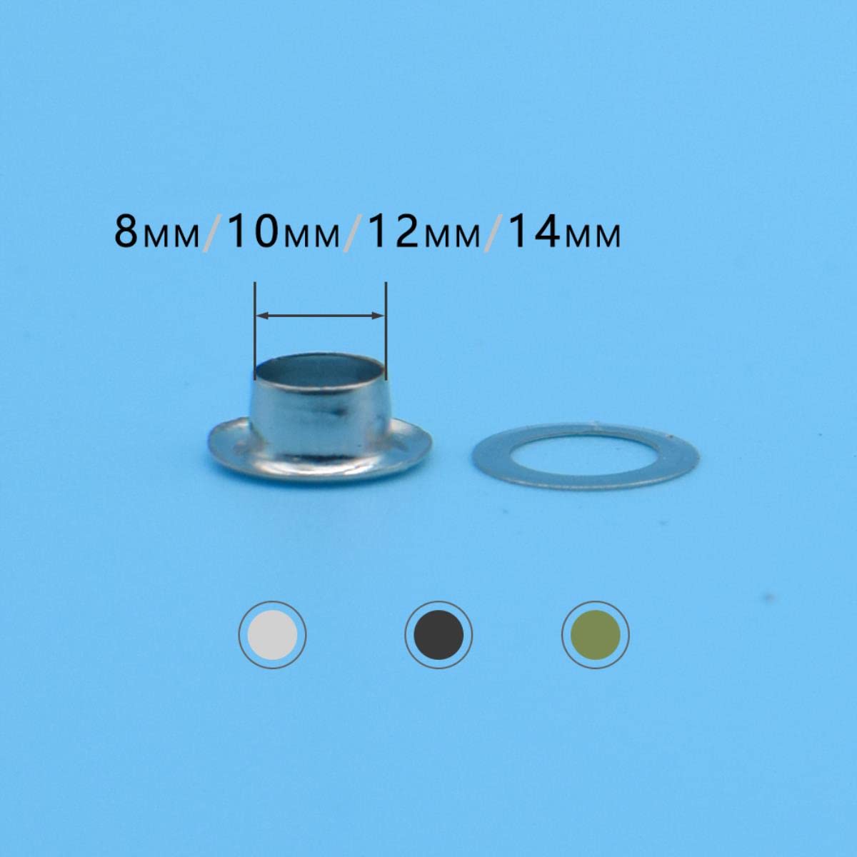 1000 Sets Metallösen für Taschen, Lederzelte, 8 mm, 10 mm, 12 mm, 14 mm, Ösen, Bastelbedarf, Stoff, Kleidungszubehör, 8 mm, Bronze