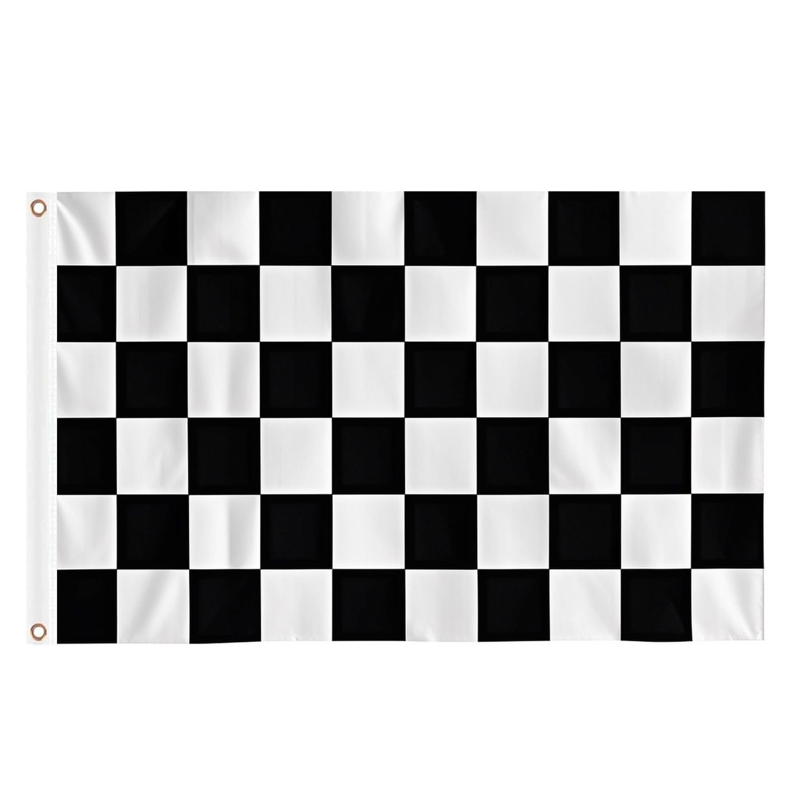Checkered Flags 5ft x 3ft, Large Big Chequered Flag Black and White Racing Flags with Eyelets for Racing Game Sport Events Party Decoration