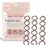 Kitsch Spiral Bobby Pins for Girls and Women - Hair Bun Maker | Rounded Tips, Chip-Resistant Bun Twist Spiral Hair Pins | Secure Hold All-Day | Ideal Gifts for Women - 3Pcs, Brown