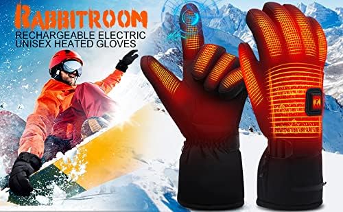Miniatura 9 de Rabbitroom - Guantes eléctricos con calefacción para hombres y mujeres, guantes con batería recargable, impermeables, con pantalla táctil, guantes