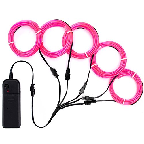 Zitrades EL Wire Pink Neon Lights Kit with 4 Modes Portable Battery Operated