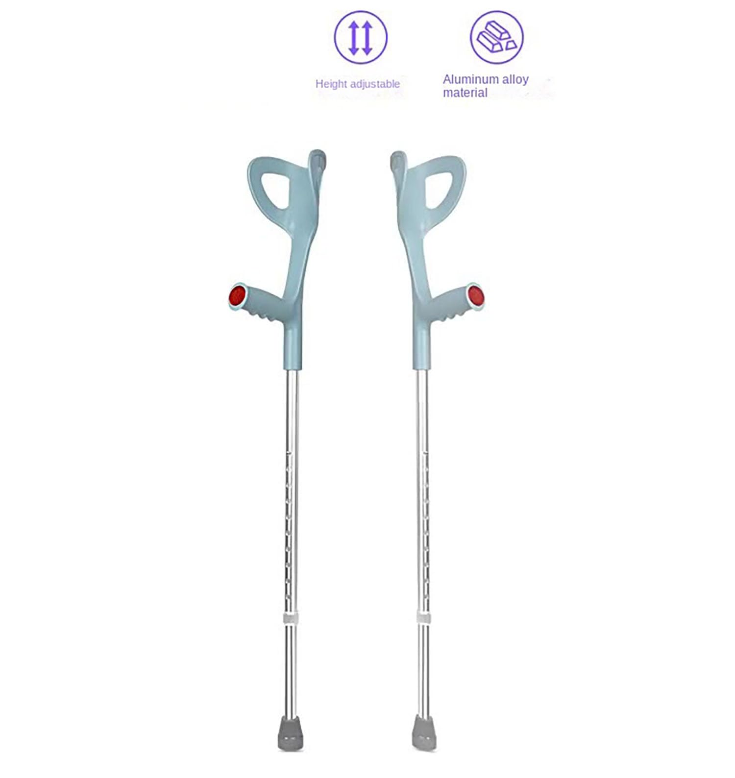 2 stampelle per avambraccio per adulti, stampelle regolabili per adulti, 9-1,2 m, capacità di peso 99,8 kg, cuscino in alluminio ABS leggero, stampelle per camminare per adulti e anziani