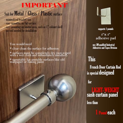 ARNORX 3/8" French Door Curtain Rods, 2 PCS, 16 to 28 Inch White (Pumpkin Finial) by ARNORX - Used condition - Image 7