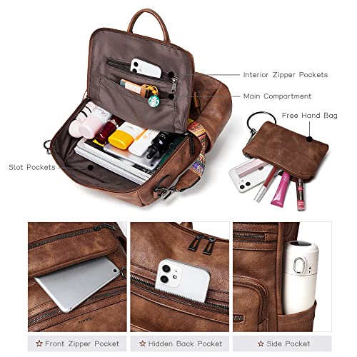 Image of Shrrie Vegan Leather Backpack Purse for Women with Adjustable Shoulder Bag