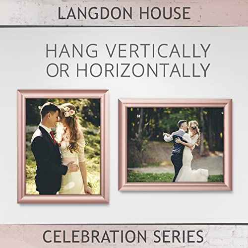 Langdon House 11X14 Rose Gold Picture Frame, Contemporary Glam Photo Frame 11 X 14, Wall Mount Or Table Top, Celebration Collection #TOP4