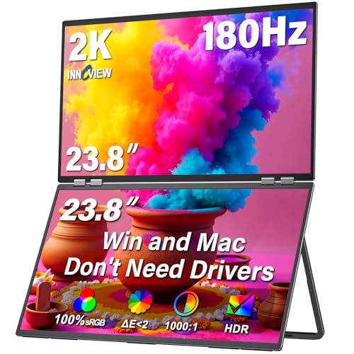 Amazon.co.jp: InnoView 23.8インチ デュアルポータブルモニター 180Hz