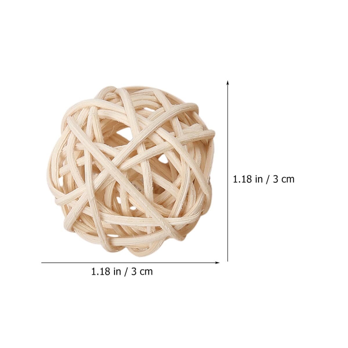 Toyvian Lot de 20 Boules de Rotin 3 Cm Naturelles Beige, Recharge Diffuseur de Parfum en Osier, Remplisseurs de Vase pour Décoration D’aromathérapie Intérieure