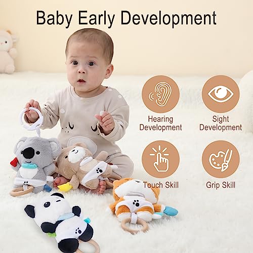 COTTONBEBE Spieluhr Baby Einschlafhilfe, Teddybär Plüschtier Spielzeug mit weiche Wiegenlied für 0+ Monaten Mädchen Junge, Perfektes Baby Geschenk
