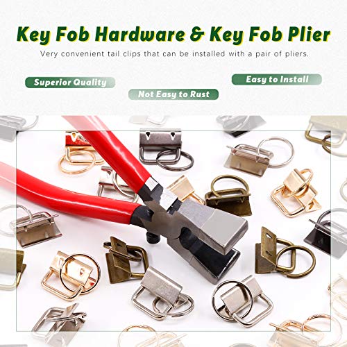 Keadic 41 Sets 1 Inch 4 Colors Key Fob Hardware With Key Fob Plier Kit, Glass Cutting Tool Attached With Rubber Tips, Perfect For Wristlet Key Fobs, Key Lanyard And Key Chain Making Hardware Supplies #TOP4