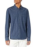 Softe Baumwollqualität MUSTANG Herren Casper Dobby Denim Hemd, Mittelblau, M