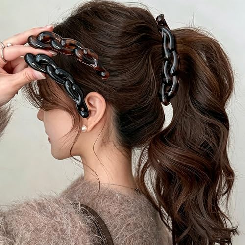 Pinza de cabello banana con diseño de leopardo 10.5 cm