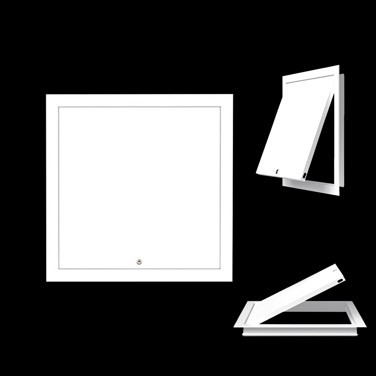 20x20 24x36 30x48 60x80 85x85 Attic Access Door Removable Wall Access Panel Key Latch Lock Reinforced Recessed Utility Box Cover for Drywall,Bathroom(White,35x45cm/14"x18")