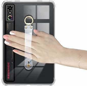 Clear Case for RedMagic Astra/Tablet 3 Pro, Ultra Slim Protective Sleeve Cover with Built-in Wrist Strap, Soft Flexible TPU Case for Red Magic Astra Gaming Tablet Protection (translucent black)